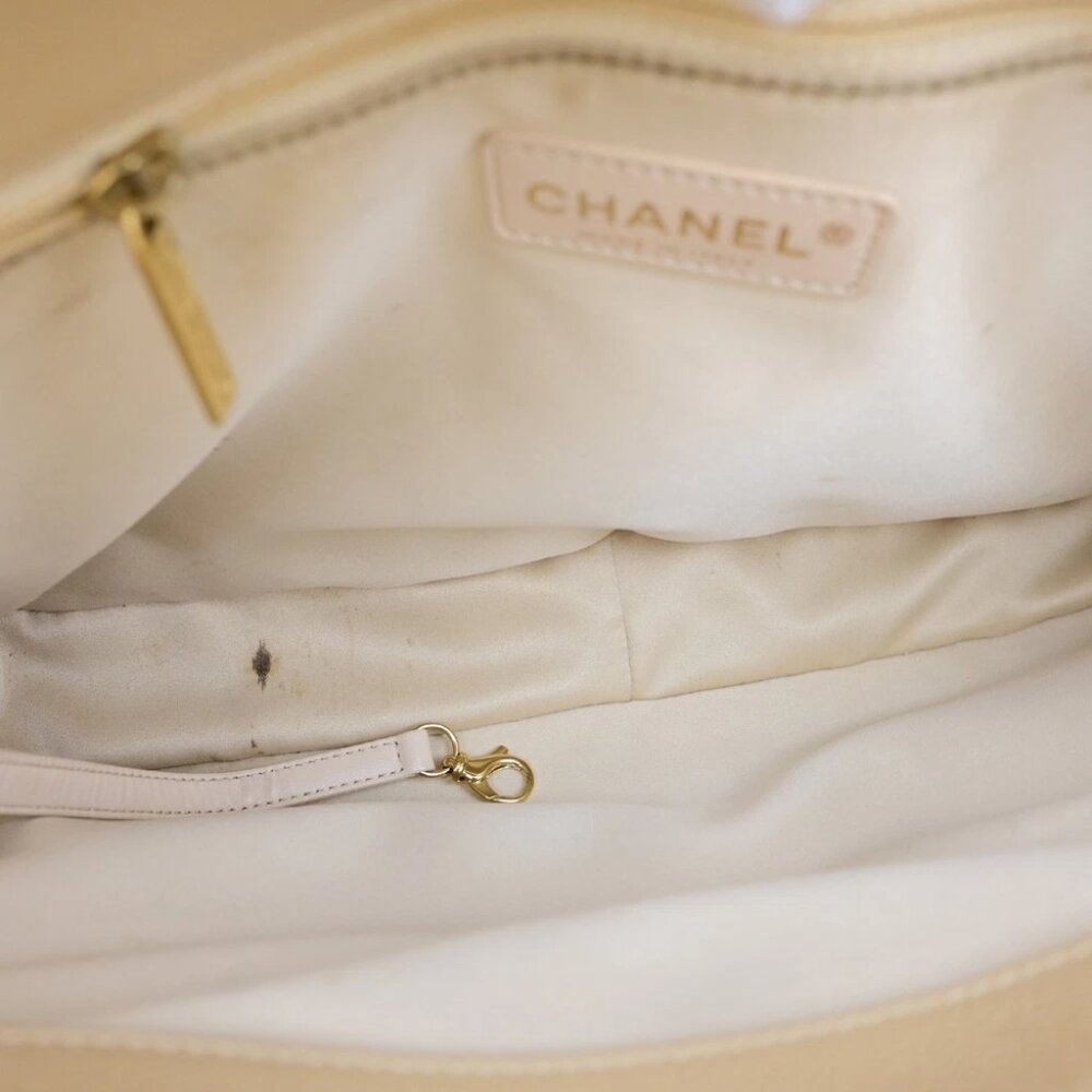 CHANEL CC GST Chain Shoulder Bag Grained Calfskin Leather Beige GHW 652RL053 - Picture 14 of 16